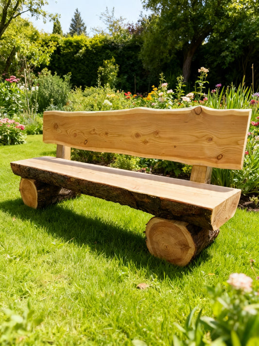 Baumstammbank Gartenbank Lärche